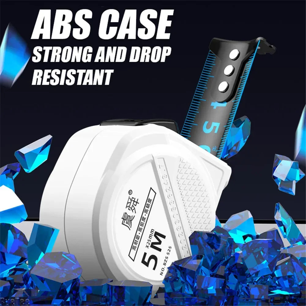 5m Auto-Lock Retractable Tape Measure | Anti-Cut Blue Font