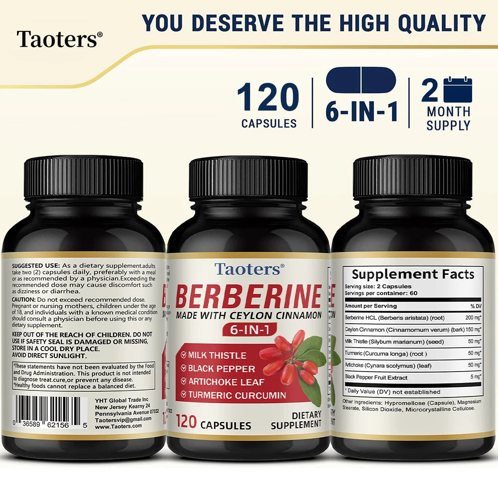 Berberine & Ceylon Cinnamon Capsules – Blood Sugar & Heart Support