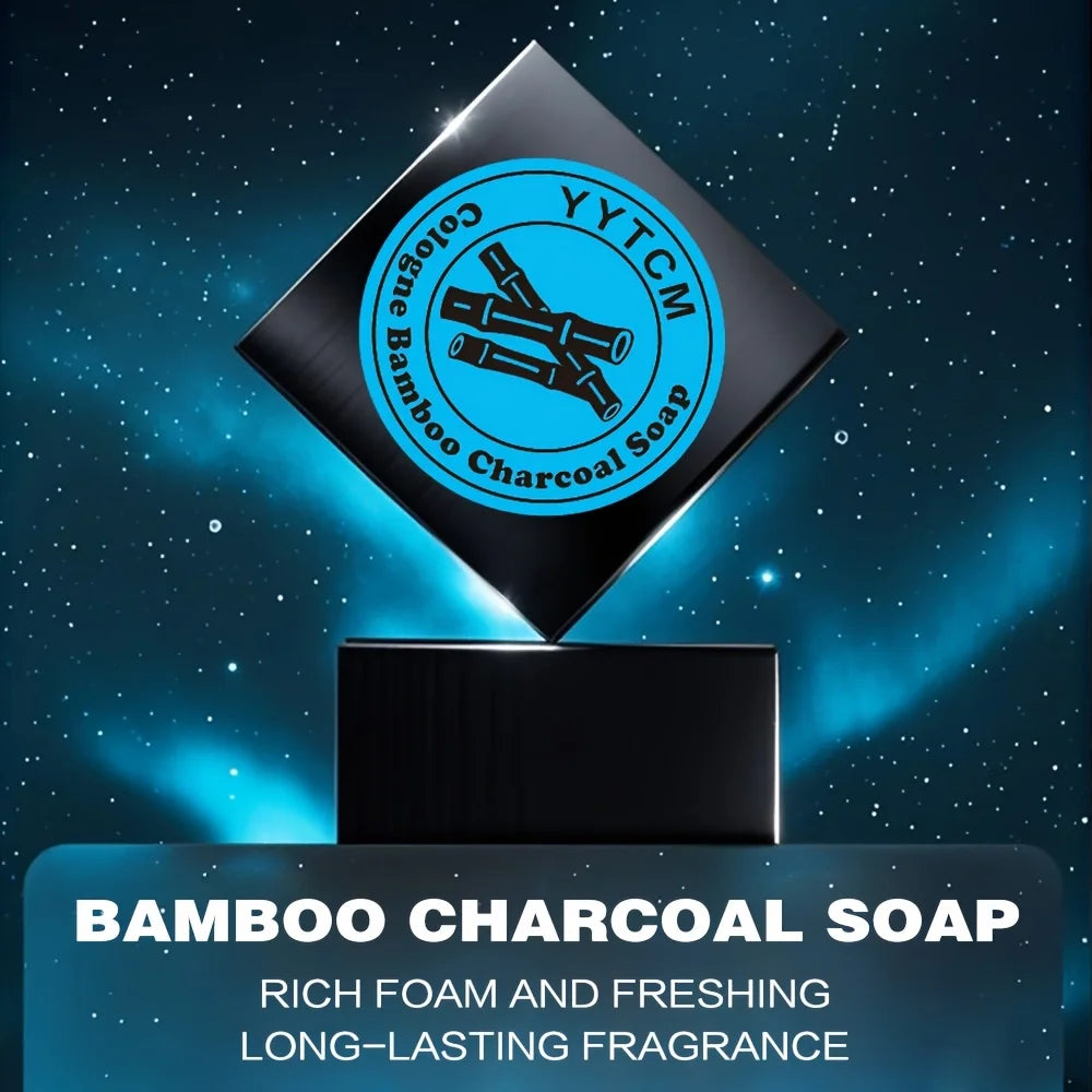 Men's Care Cologne Bamboo Charcoal Soap - Deep Clean & Bath Soap, Cleansing Face Soap Freshness 65G/Pc-1Pc Peaceful Pleasures Health and Wellness