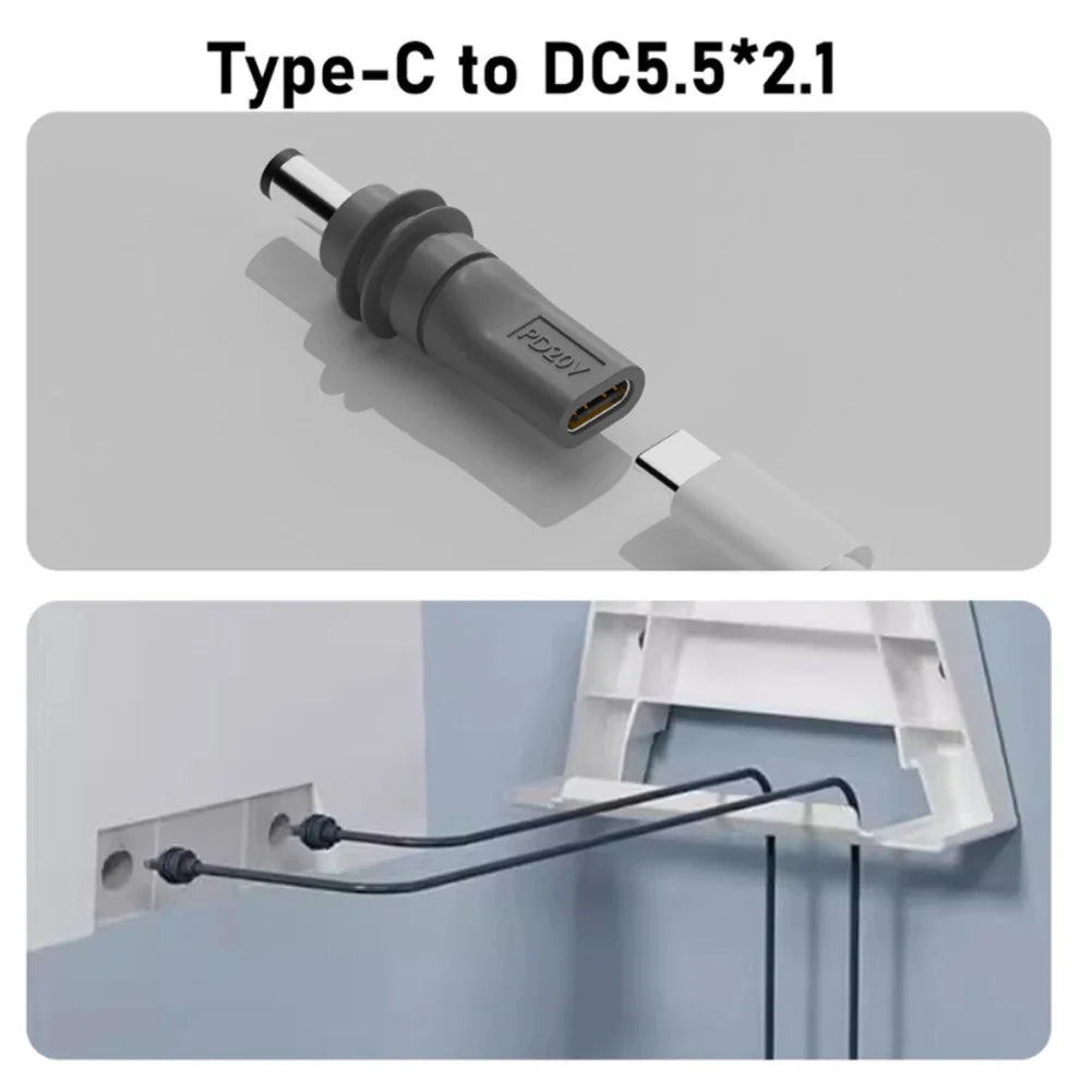 PD 100W USB-C to DC 5521 Barrel Jack Power Adapter for Starlink