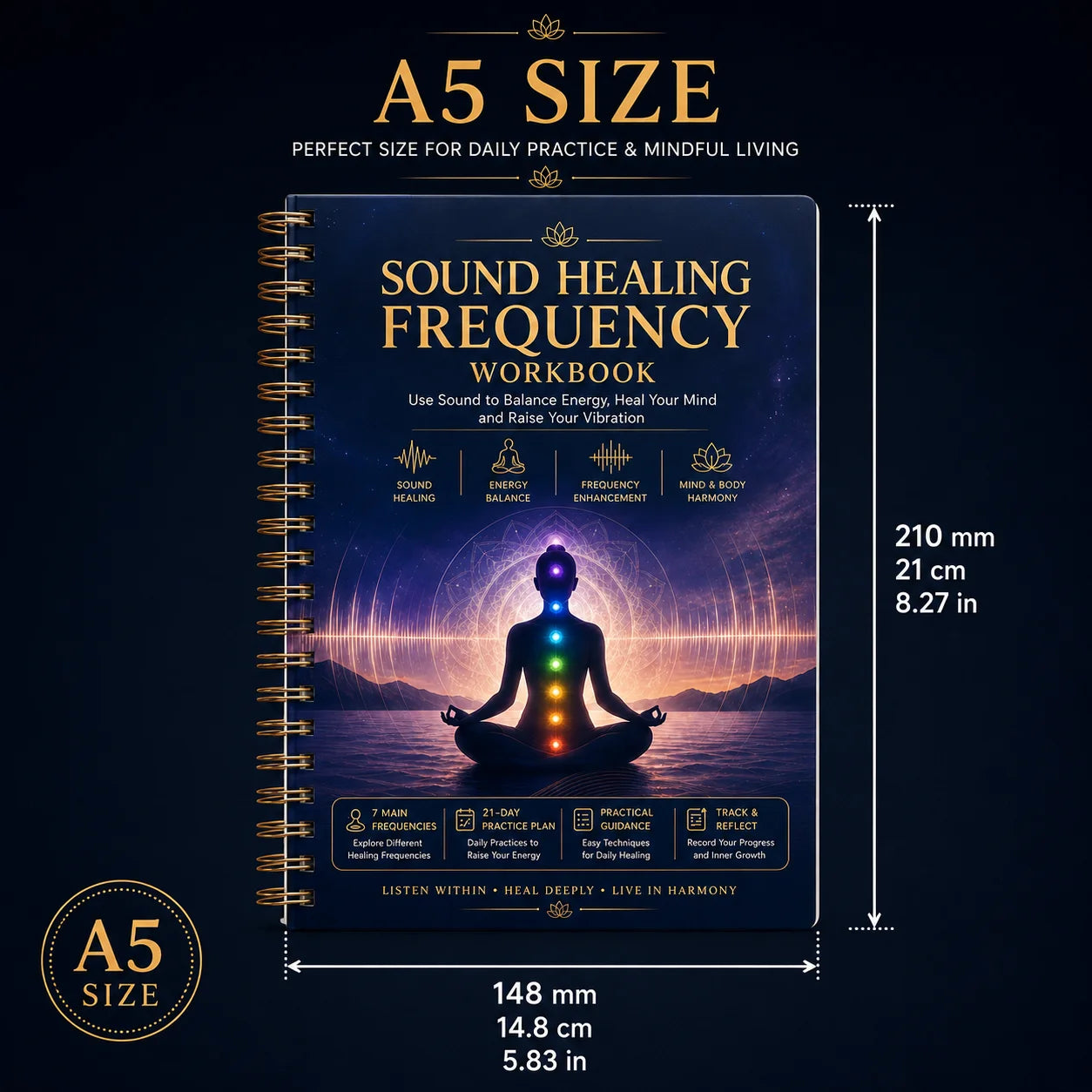 SOUND HEALING FREQUENCY WORKBOOK 21-Day Therapy Chakra Guide Energy