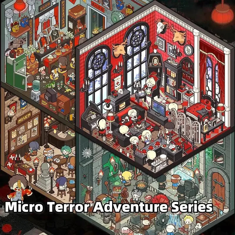 Kawaii 3D Miniature Scene Stickers – Adventure Cabin 4-Pack