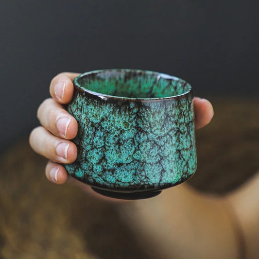 Small ceramic coffee cup, office and home latte art cup, personal hand warmer water cup Peaceful Pleasures Health and Wellness
