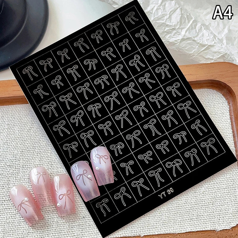Airbrush Stencil For Nails Heart Bow Stars Pattern Hollow Nail Sticker Templates For French Manicure Tips Nail Design Peaceful Pleasures Health and Wellness A4