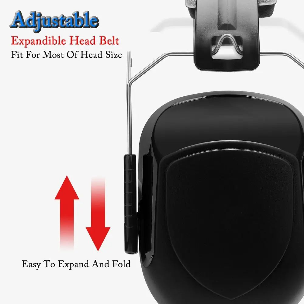 SNR-34dB Adjustable Head Earmuffs Foldable Noise Reduction Ear Defenders Soundproof Effective Ear Protector Peaceful Pleasures Health and Wellness