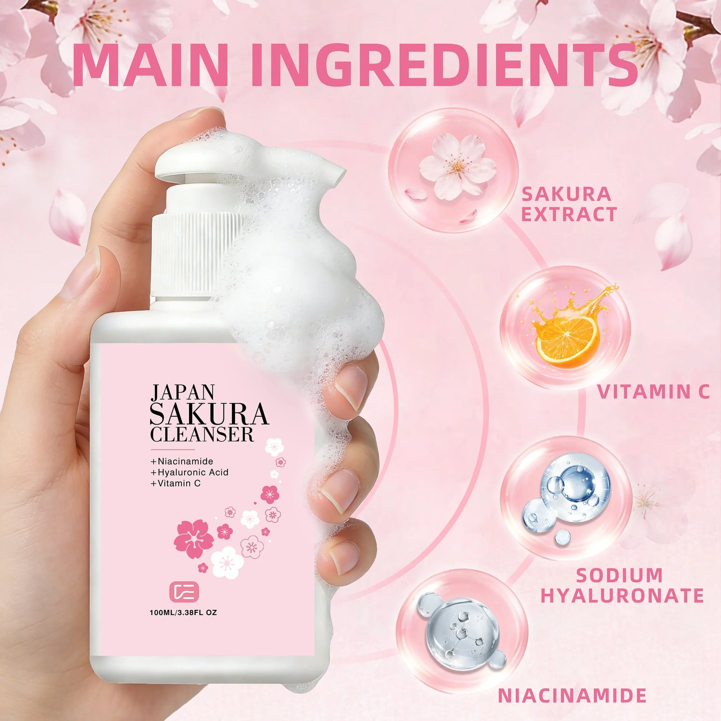 veérenae Japan Sakura Facial Cleanser 2pc – All Skin Types