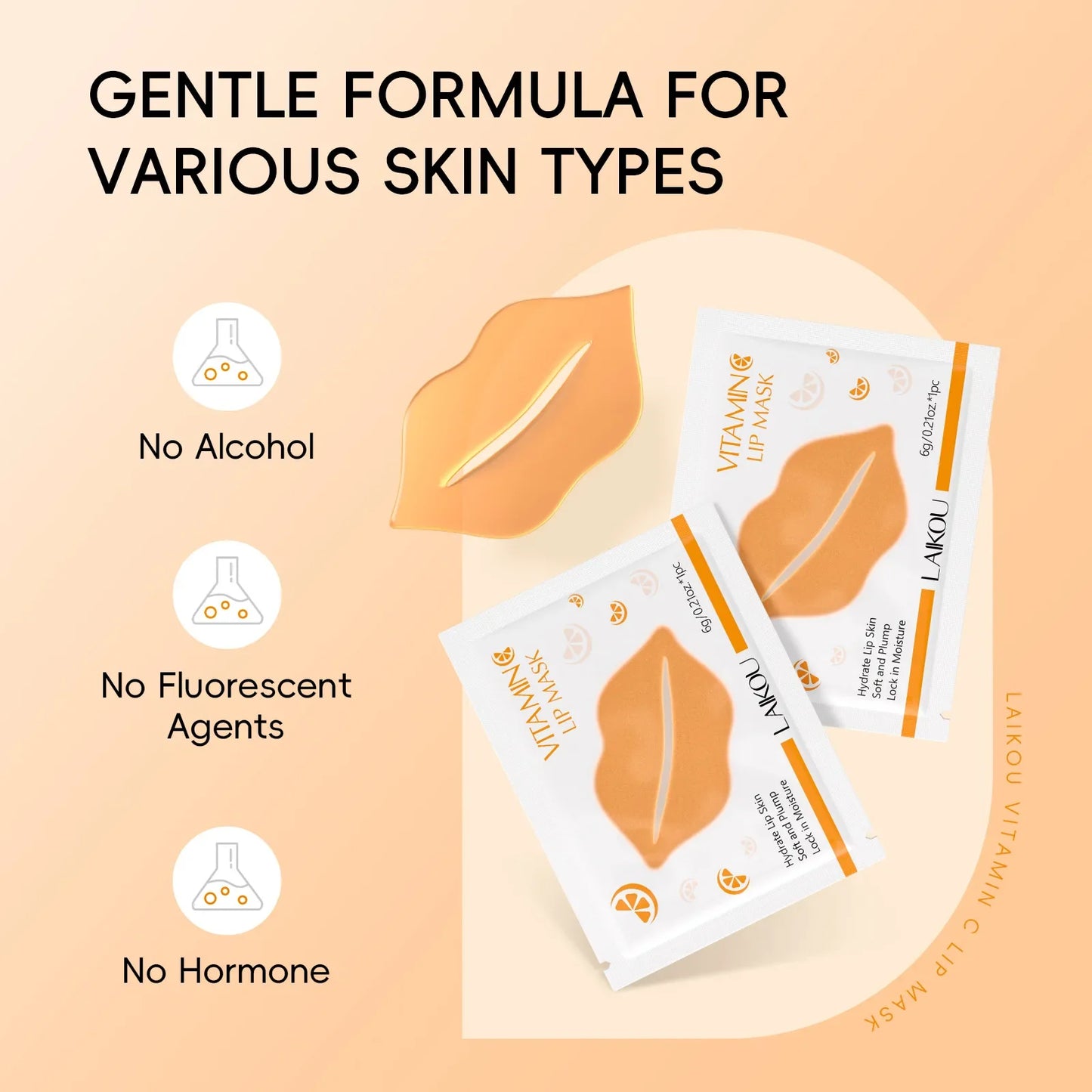 LAIKOU Lip Mask Gel Patches – Moisturizing & Hydrating 5/10pc