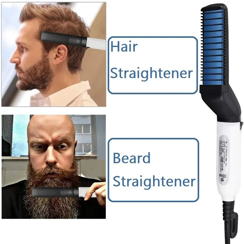 VamsLuna Electric Beard Straightener Brush for Men | Heat Comb