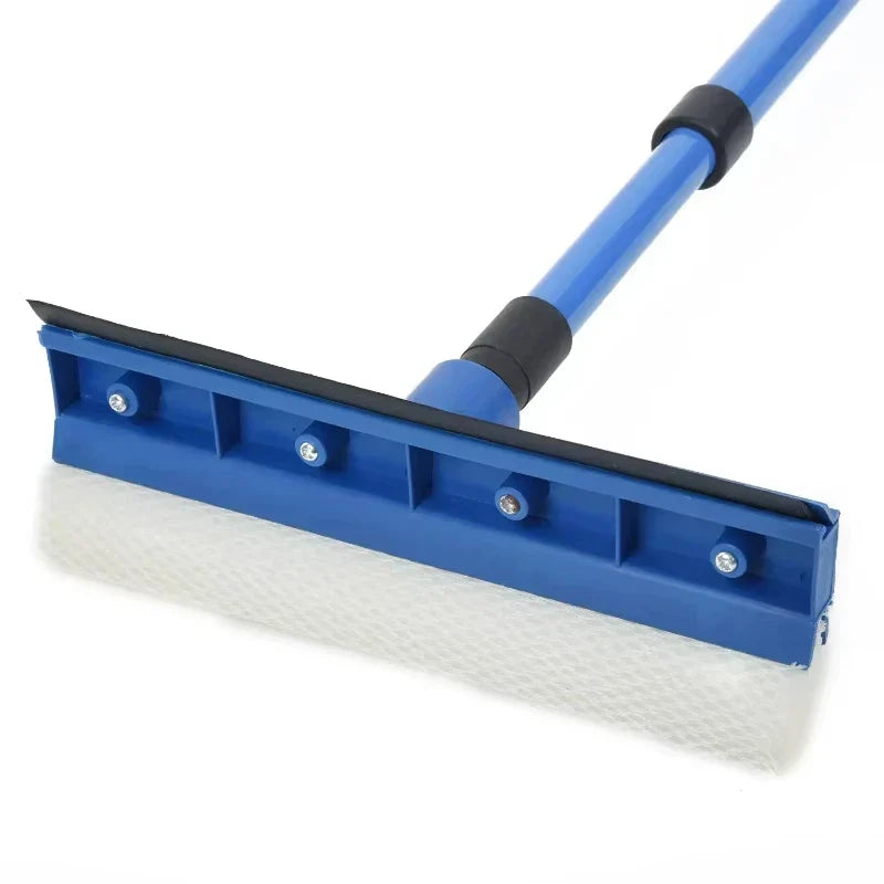 2-in-1 Telescopic Window Squeegee & Sponge Cleaning Brush