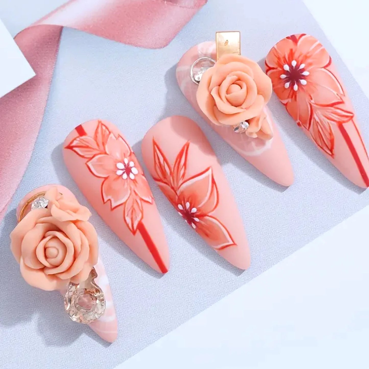 Nail Art Accessories Carving Gel Supplies 3D 4D Model Carved MudPlasticine UV Gel DIY Nails Painting Removable 3D Embossment Gel Peaceful Pleasures Health and Wellness