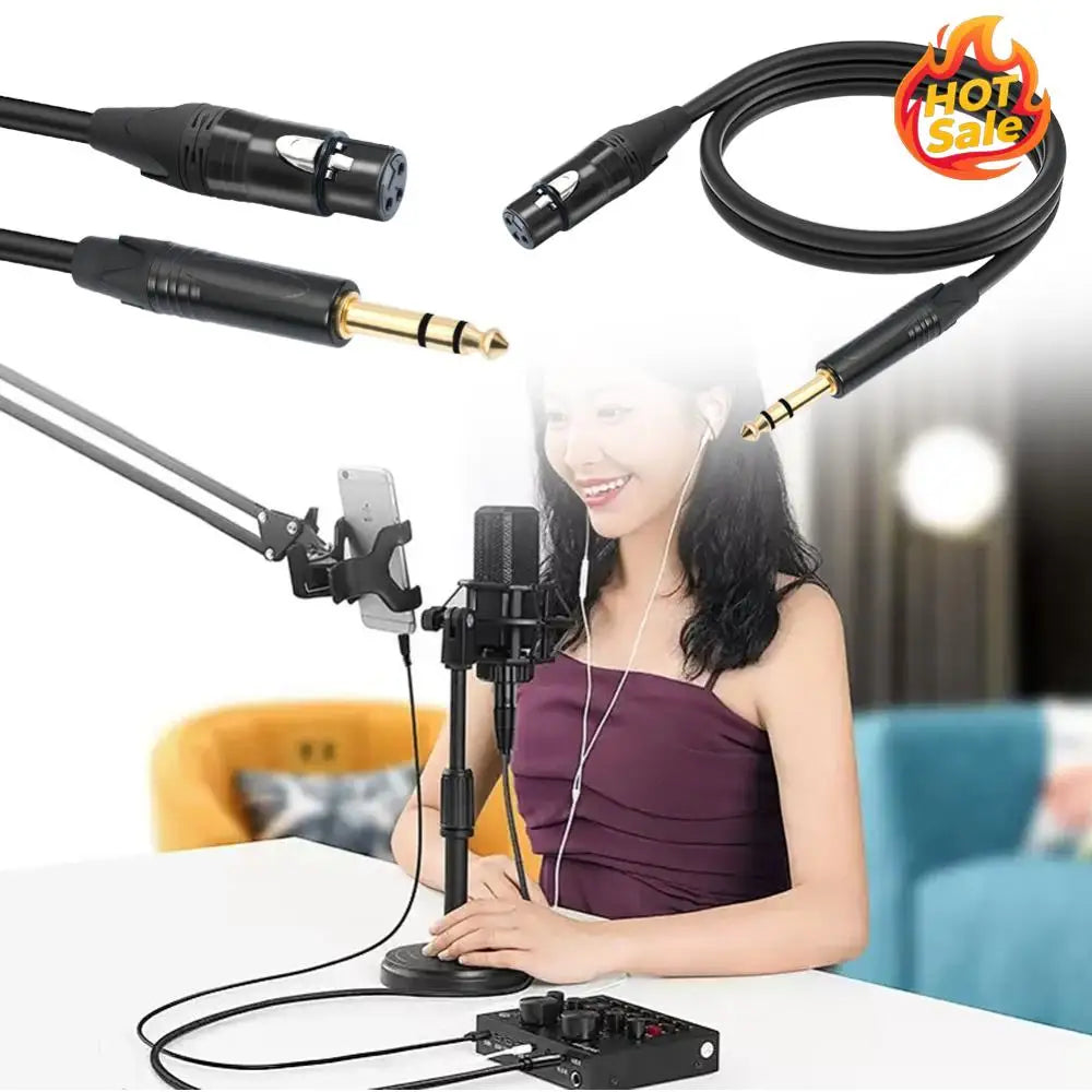 6.35mm TRS Male to XLR Female Balanced Audio Cable 1M/2M