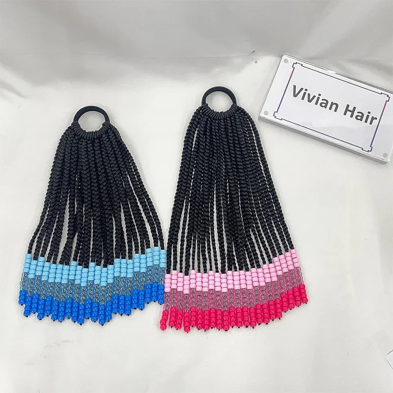 Kids Braid Ponytail dreadlock Extension with Bowknot Tie Clip in Braids Hair Extensions Wig Extensions for Girls kids Wigs Peaceful Pleasures Health and Wellness