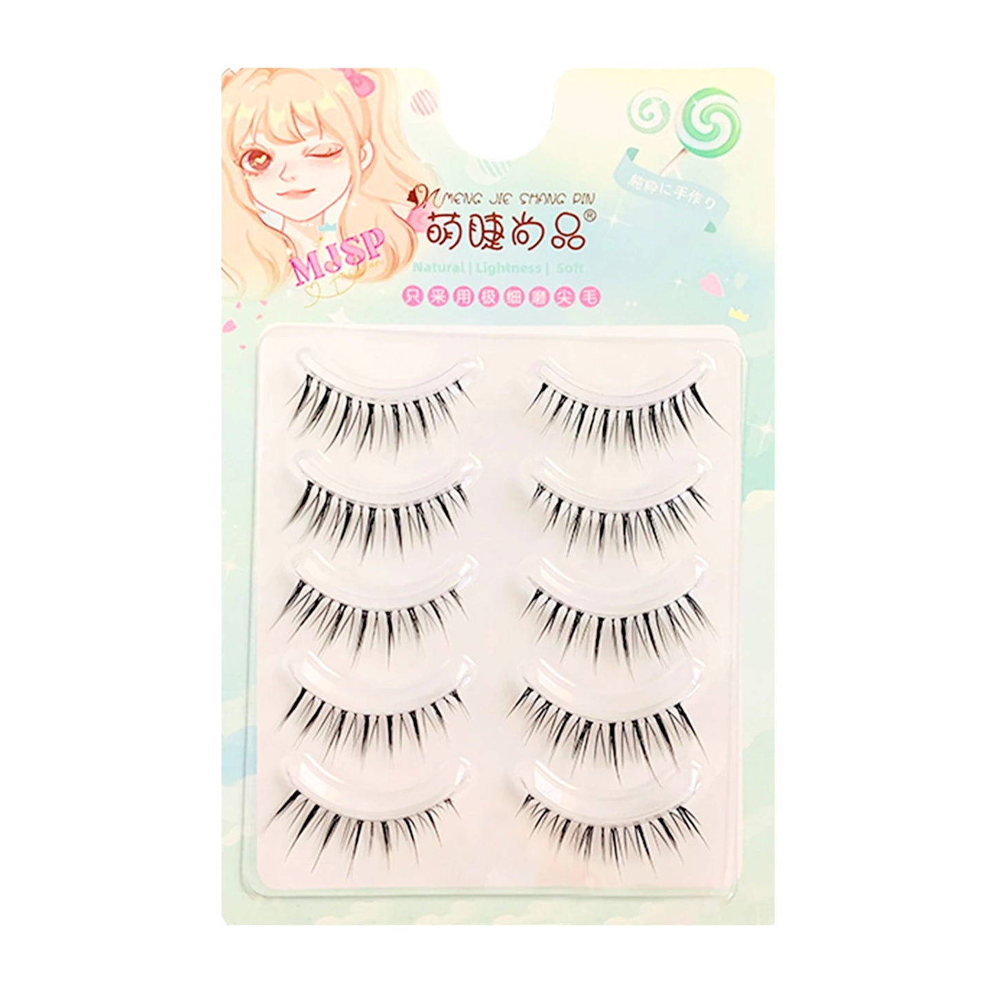 5 Pairs Sunflower Wispy False Eyelashes – Anime Manga Lashes False Eyelashes Peaceful Pleasures Health and Wellness style 6