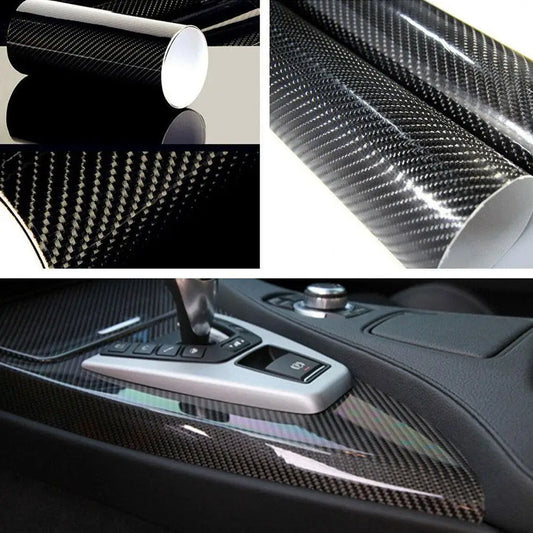 30cmX152cm/12" x 60" 7D Carbon Fiber Sticker Glossy Car Wrap Sheet Roll Film Stickers Decals Accessories Peaceful Pleasures Health and Wellness
