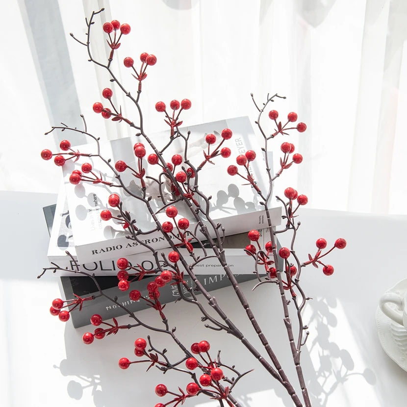 Artificial Holly Berry Branch Picks | Christmas & Wedding Decor
