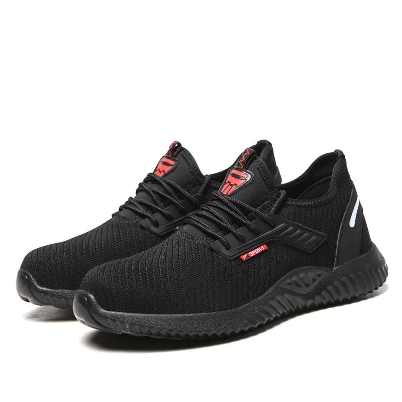Men's Protective Shoes Steel Toe Shoes Safety Shoes, Men's Tactical Shoes, Fashion Men's Sneakers and Work Safety Professionals Peaceful Pleasures Health and Wellness black 1 42
