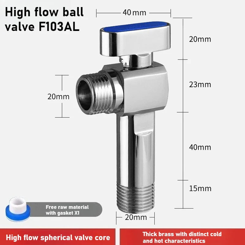Brass High Flow Ball Valve – Angle Valve for Gas & Water Heater