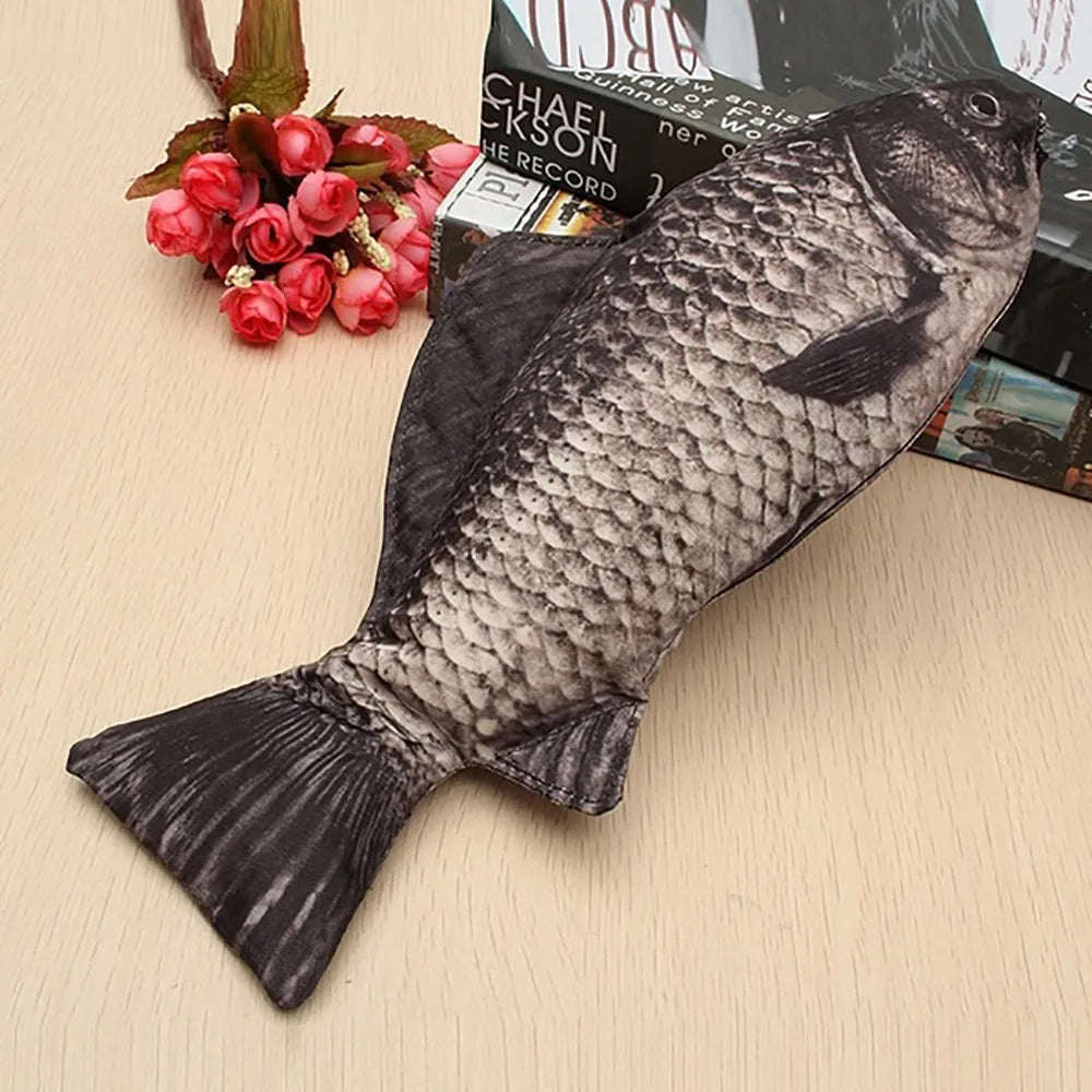 Realistic Fish Pencil Case – Carp Zipper Pen & Makeup Pouch