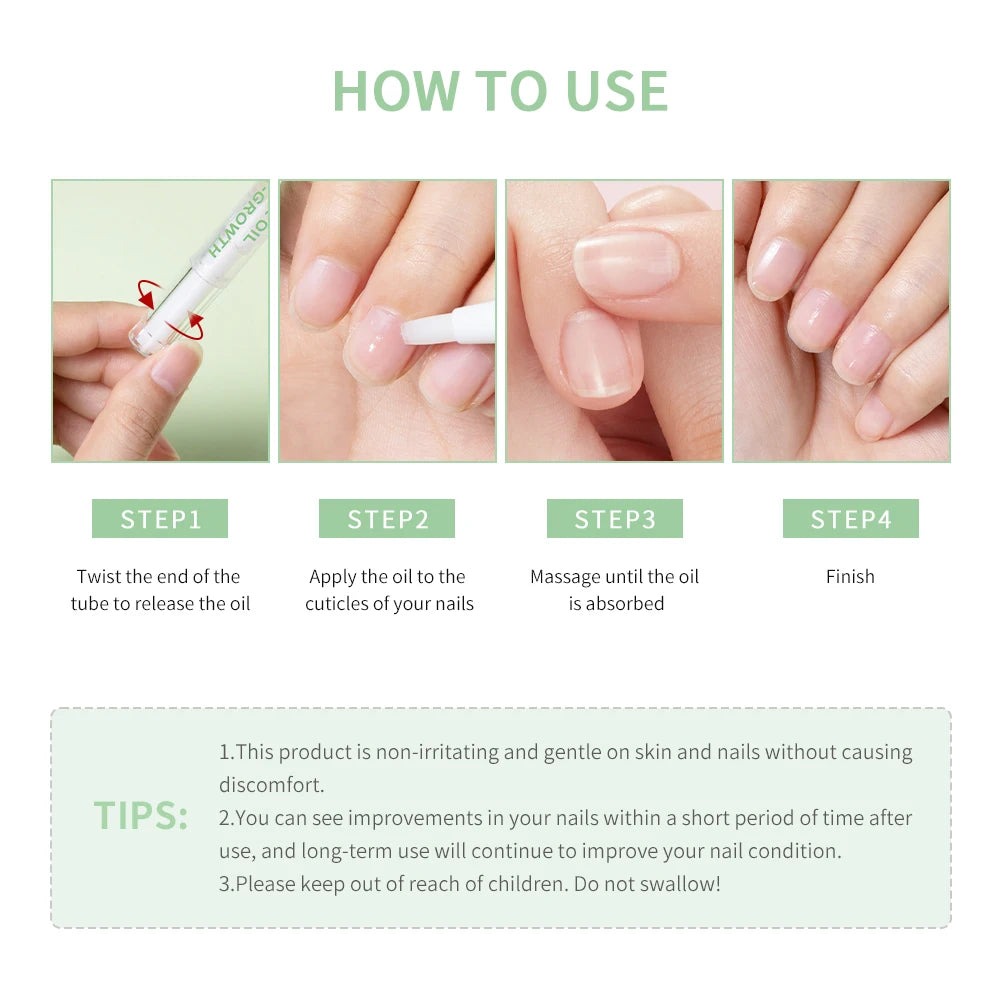 3 Counts Nail Growth Oil For Strength and Moisture Organic Nail Care Blend Nourishing Oil Nail Care Nail Art Brotherpen Cosmetic Peaceful Pleasures Health and Wellness