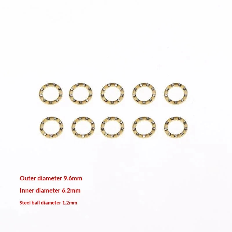 New 10Pcs Mini Plane Axial Bearing Ceramic Steel Ball Thrust Copper Support Folding Knife Opening Closing Accessories Peaceful Pleasures Health and Wellness 9.6x6.2x1.2mm