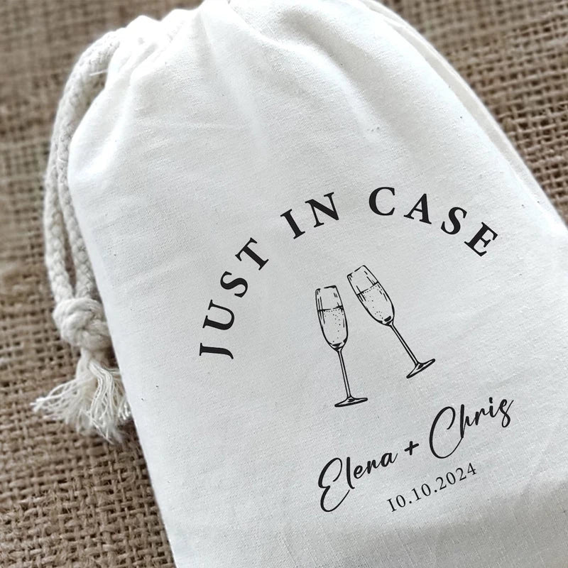 5-Pack Personalized Hangover Kit Drawstring Bags | Wedding Favors