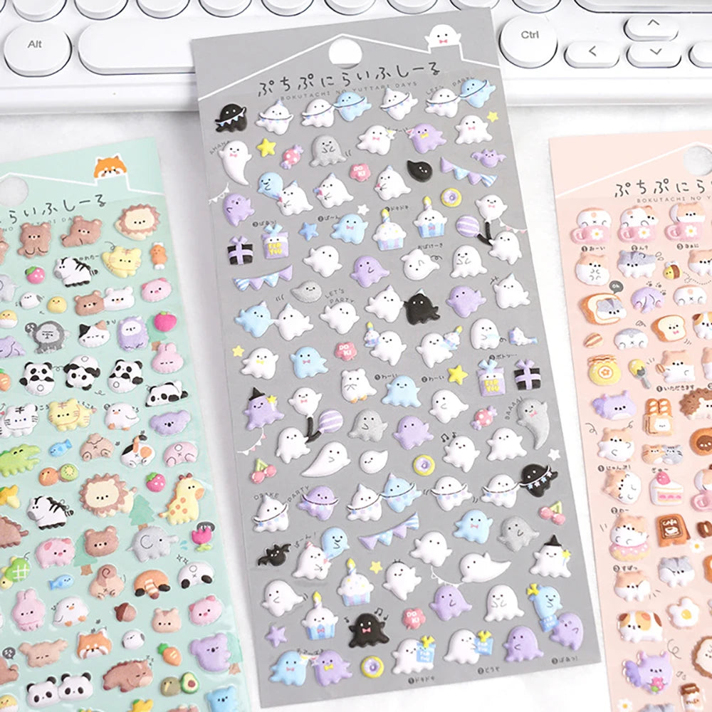 Kawaii Mini Animals Cartoon 3D Puffy Stickers Cute Scrapbooking DIY