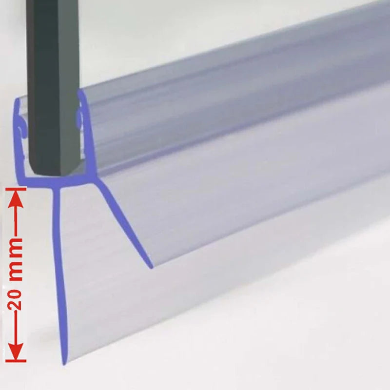 20mm PVC Shower Screen Seal Strip – Glue-Free Glass Door Sweep