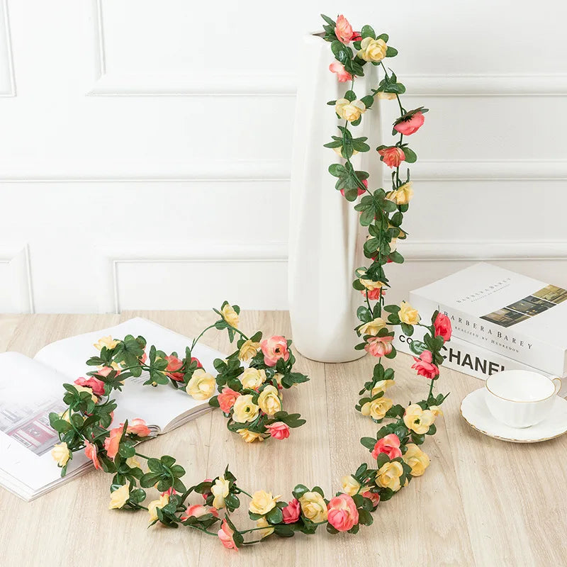 Artificial Silk Rose Vine Garland – Wedding & Home Decor