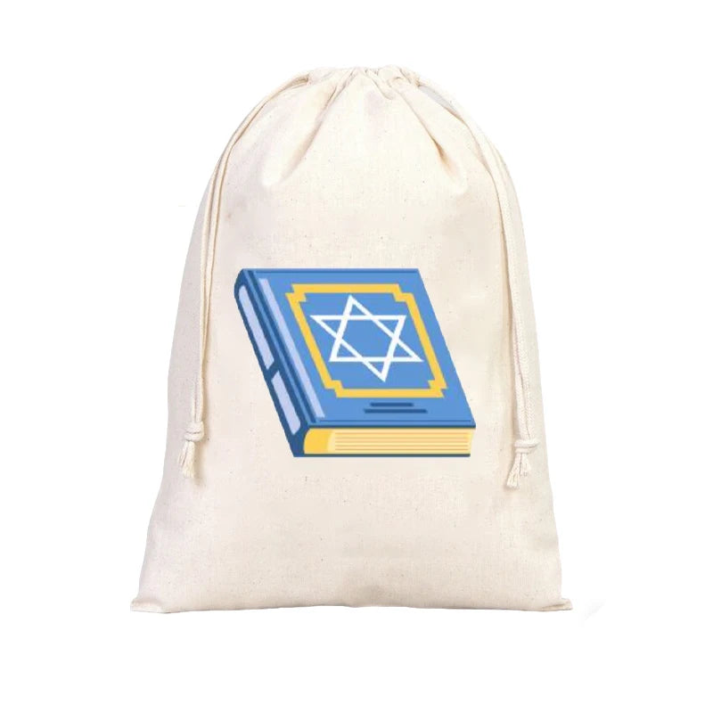4-Pack Hanukkah Drawstring Bags | Jewish Holiday Gift Bags