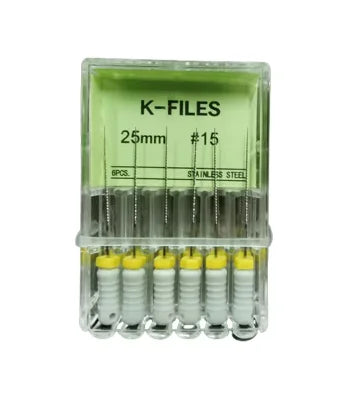 Dental K-Files 6pcs | Stainless Steel Root Canal Hand Files