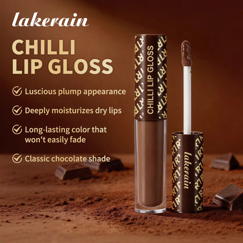 Chilli Lip Gloss Deep Hydration Natural Plumping Effect Glossy Finish Smooth Creamy Texture Chocolate Color Plumping Lip Gloss Peaceful Pleasures Health and Wellness