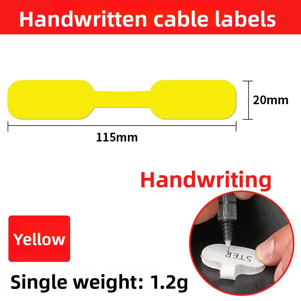 Writeable Self-Adhesive Cable Ties | Colorful Wire Organizer