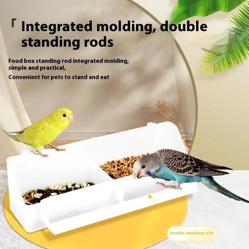 Large Anti-Splash Bird Feeder Box for Parrots & Small Birds