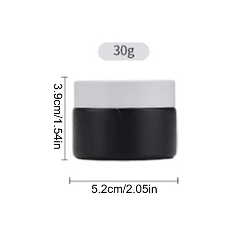Plastic Lid Empty Jars Black Glass Cream Jar Cosmetic Container 10/30/60g Glass Bottle Make Up Container Travel Cosmetic Jars Peaceful Pleasures Health and Wellness 30g White