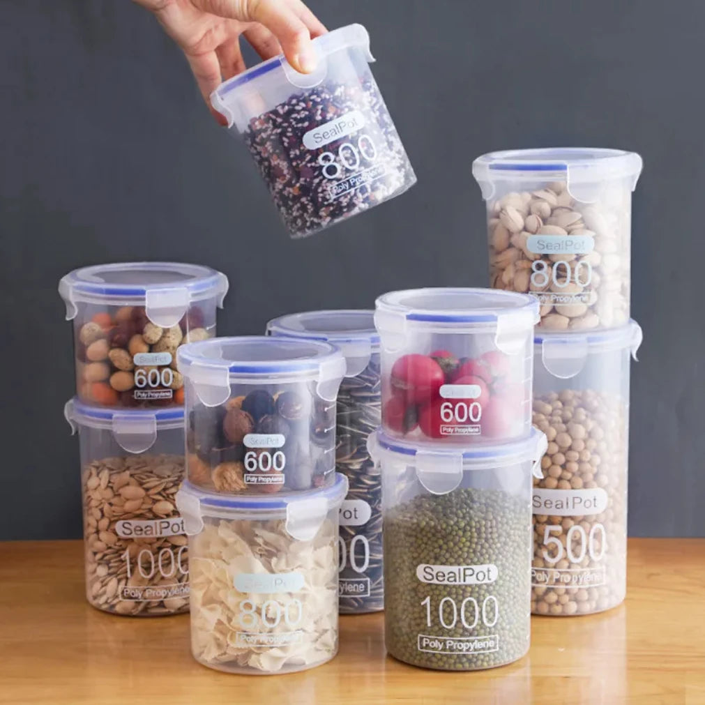 4-Piece Airtight Transparent Food Storage Jars | Kitchen Organizer