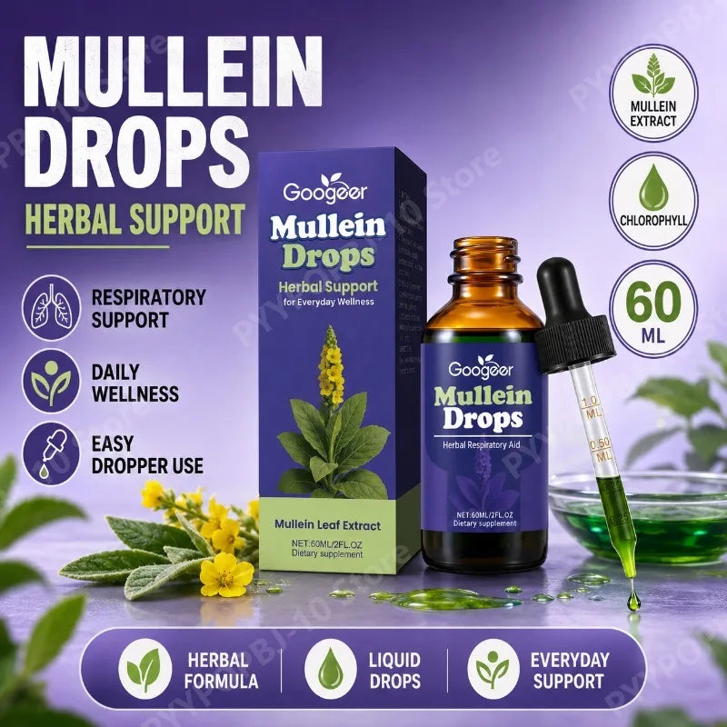 Googeer Mullein Leaf Extract Drops with Chlorophyll – 60ml