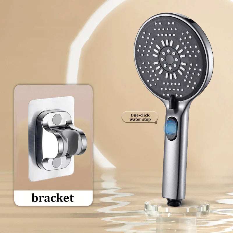 5-Function Handheld Shower Head | Filter & One-Touch Water Stop