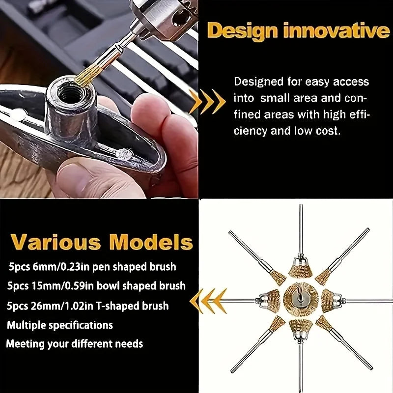 Steel Copper Wire Brushes Efficient Polishing Rust Removal Deburring