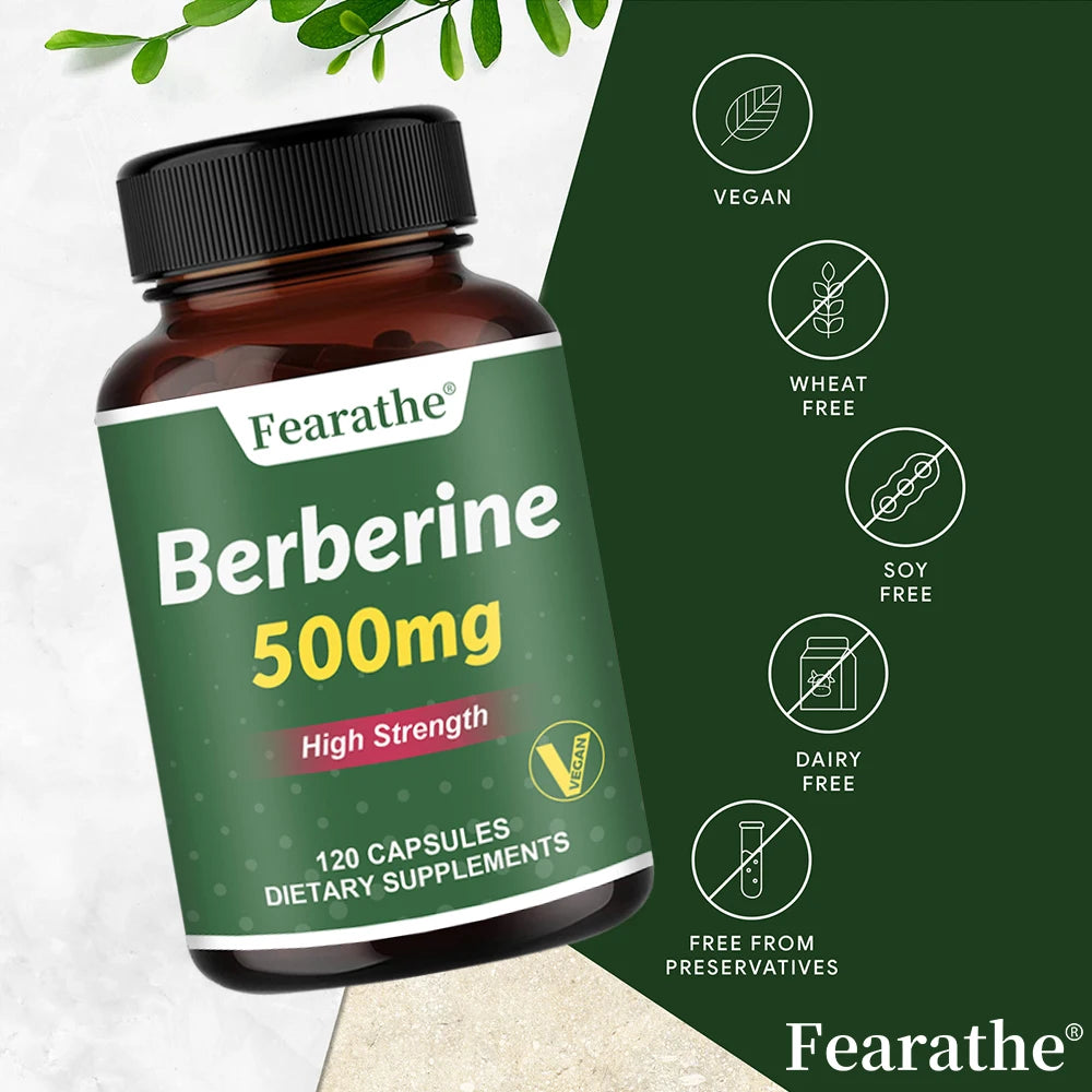 Berberine Supplement, 500mg, Healthy Metabolic Support Heart, Immune System, Gut Health, 30/60/120 Vegan Capsules, NON-GMO Peaceful Pleasures Health and Wellness