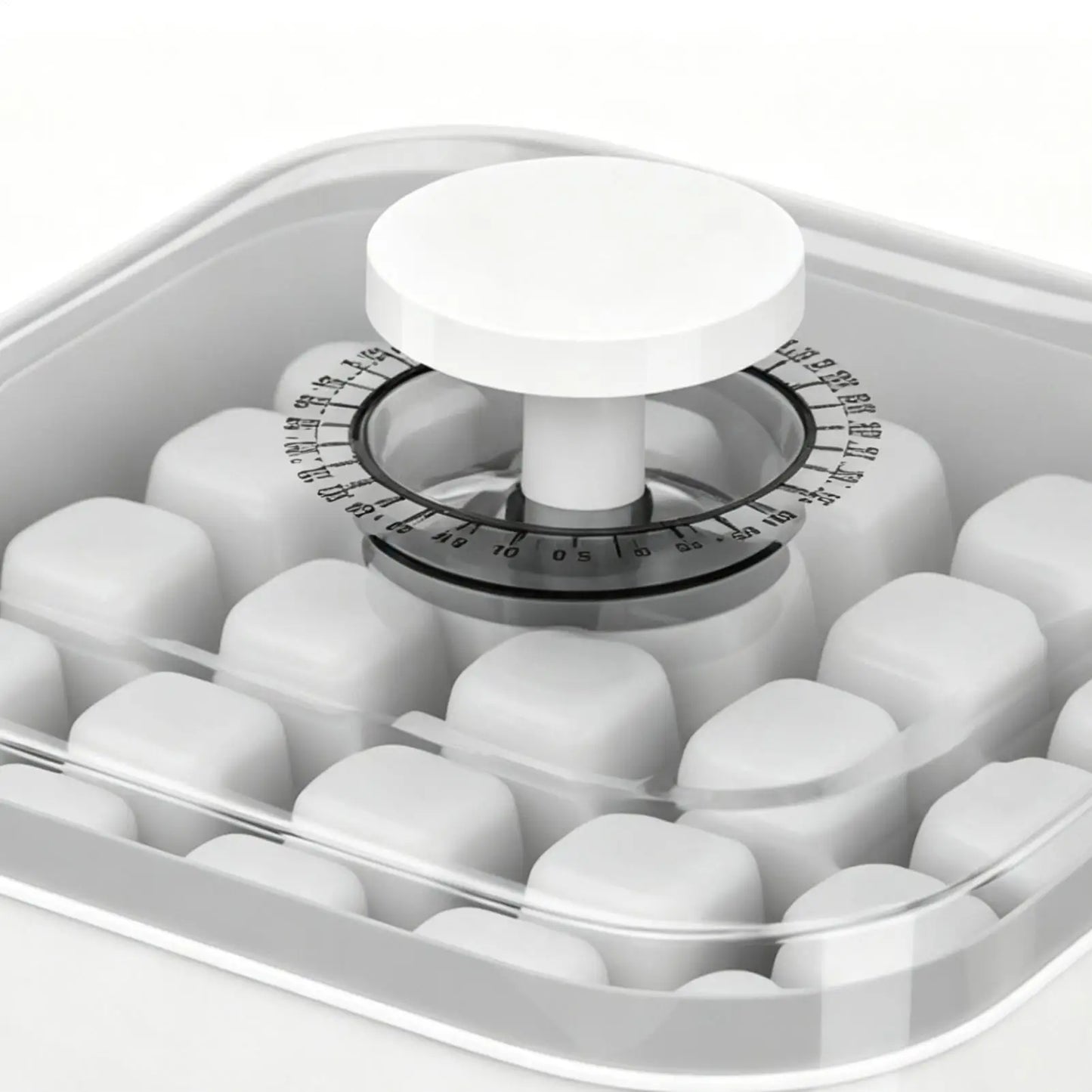 50-Cavity Double Layer Ice Cube Tray with Lid & Storage Bin