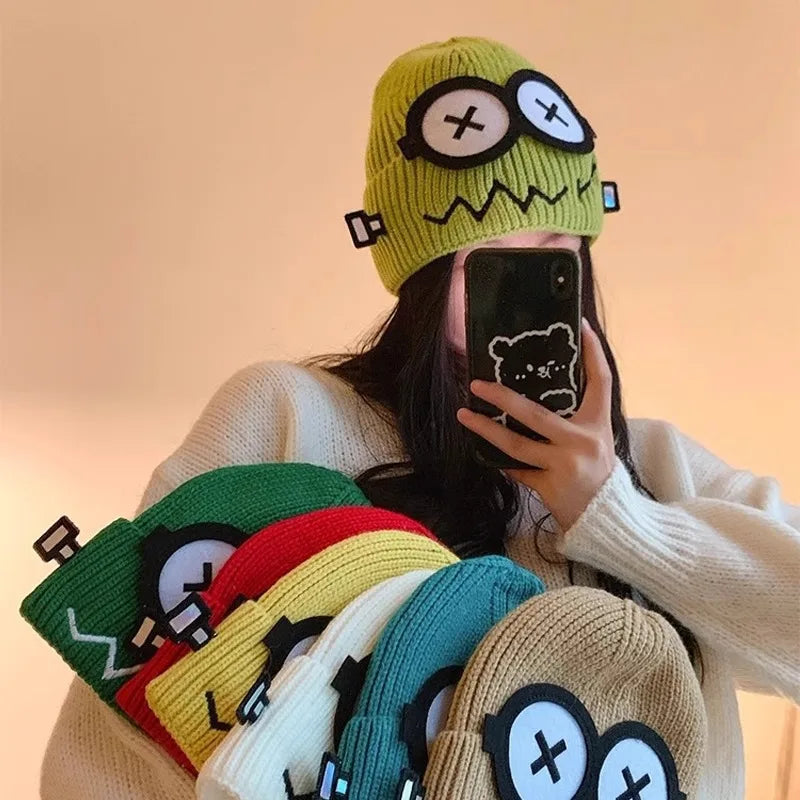Cute Cartoon Knit Beanie | Funny Warm Winter Hat for Women