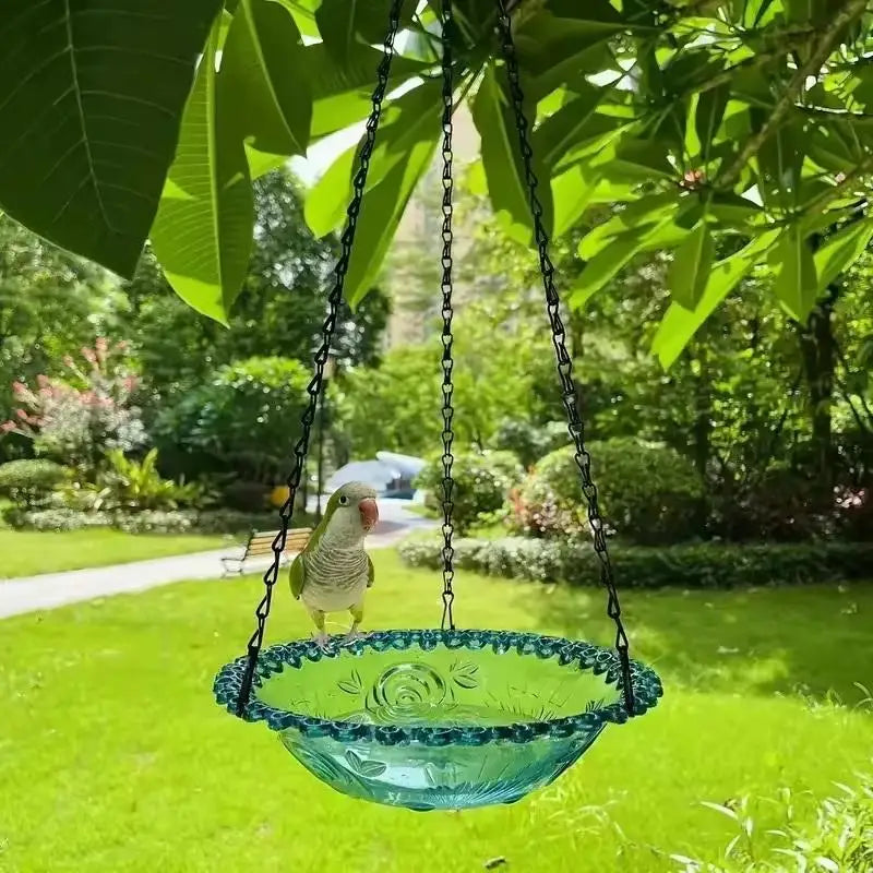 Flower-Shaped Hanging Bird Feeder & Birdbath | Garden Decor
