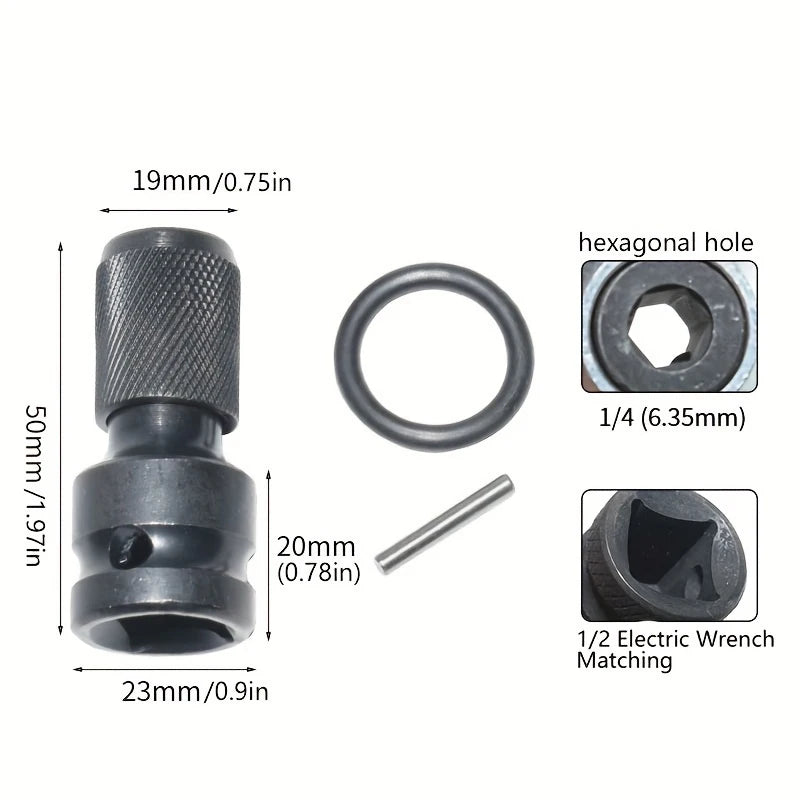 1 2 Square 4 Hexagon Ratchet Sleeve Impact Wrench Adapter Drive