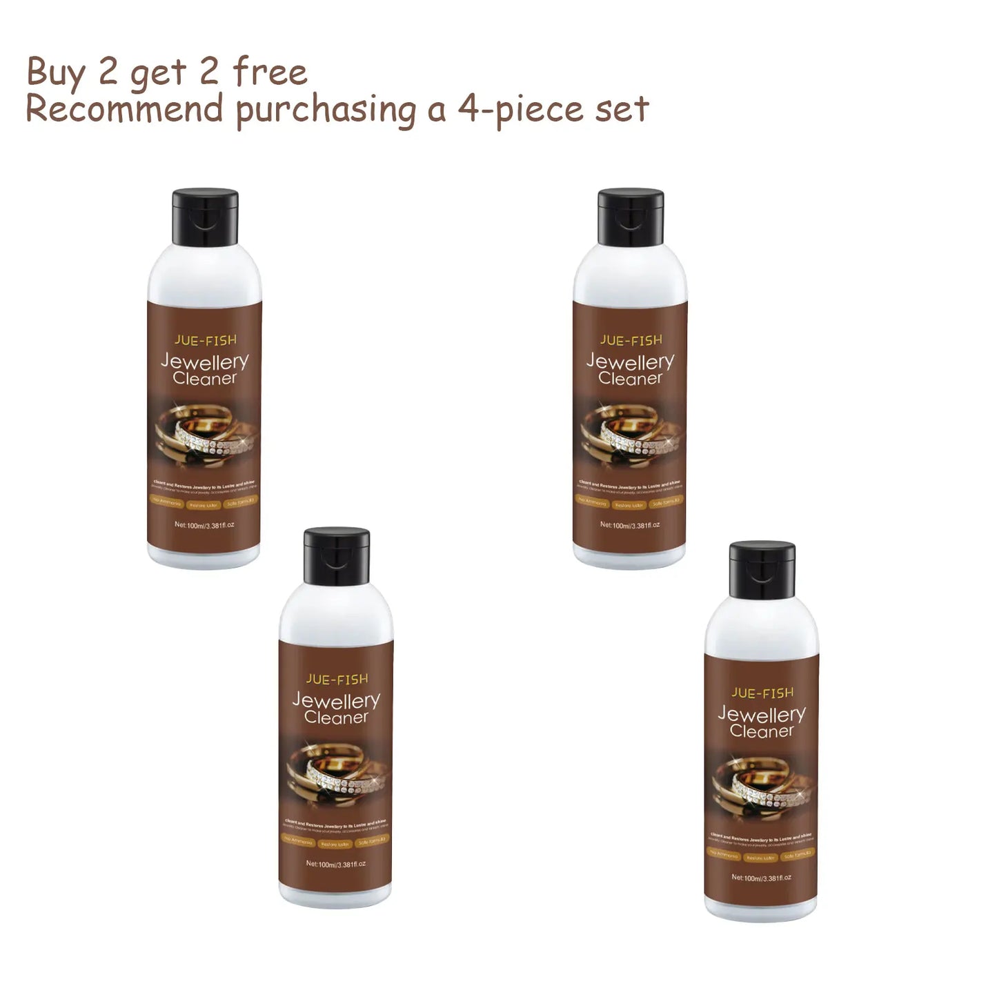 Jue-Fish Jewelry Cleaner Solution – Silver, Gold & Diamond 100ml