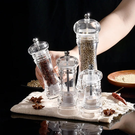 New Acrylic Grinder Transparent Pepper Grinder Manual Pepper Grinder Ceramic Core Multi Purpose Seasoning Bottle Kitchen Tools Peaceful Pleasures Health and Wellness