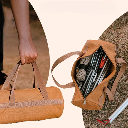Outdoor Camping Accessory Storage Bag Tent Guy Ropes Stakes Tools Storage Bag Cylindrical Stake Storage Bag Cylindrical Bag Peaceful Pleasures Health and Wellness