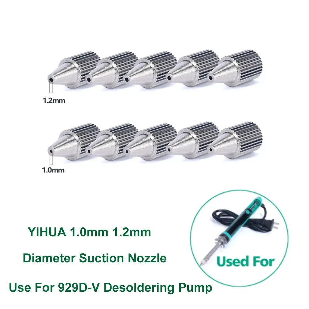 5pcs/Set Suction Nozzle Use for YIHUA 929D-V Electric Soldering Iron Tin Sucker Device 1.2mm Or 1.0mm Diameter Suction Nozzle Peaceful Pleasures Health and Wellness