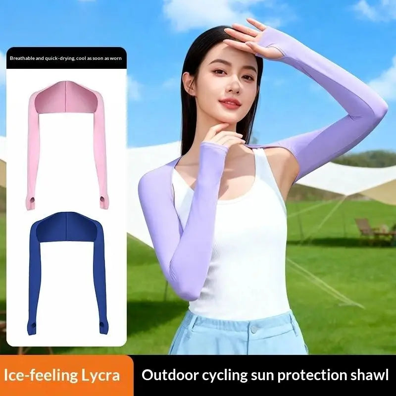 UPF 50+ Ice Silk UV Sun Protection Arm Sleeves for Women