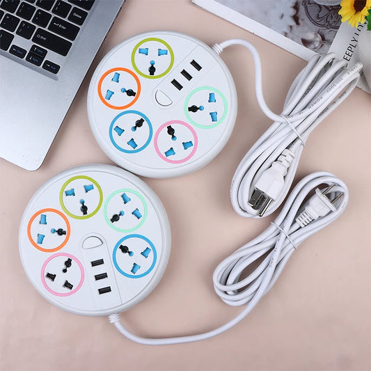 New EU US Plug 2/3Pin Universal Power Strip TypeC 3 USB Port 5 Way Outlet 2/3/5M Extension Power Socket Charge Electrical Socket Peaceful Pleasures Health and Wellness