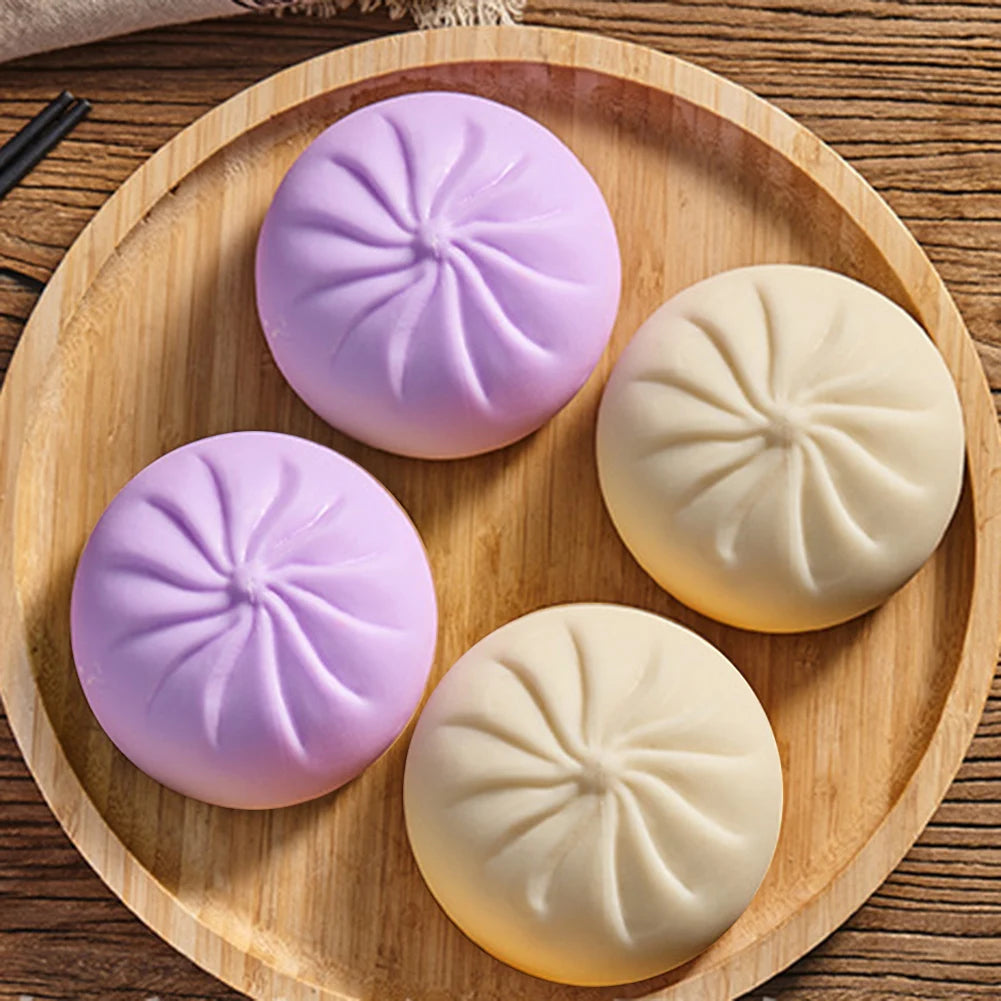 Steamed Bao Bun Squishy Ultra-Soft Decompression Toy,Anxiety Relief Squeeze Toy,Trick, Play Funny, Relieve Stress,Big Bun Toy Peaceful Pleasures Health and Wellness